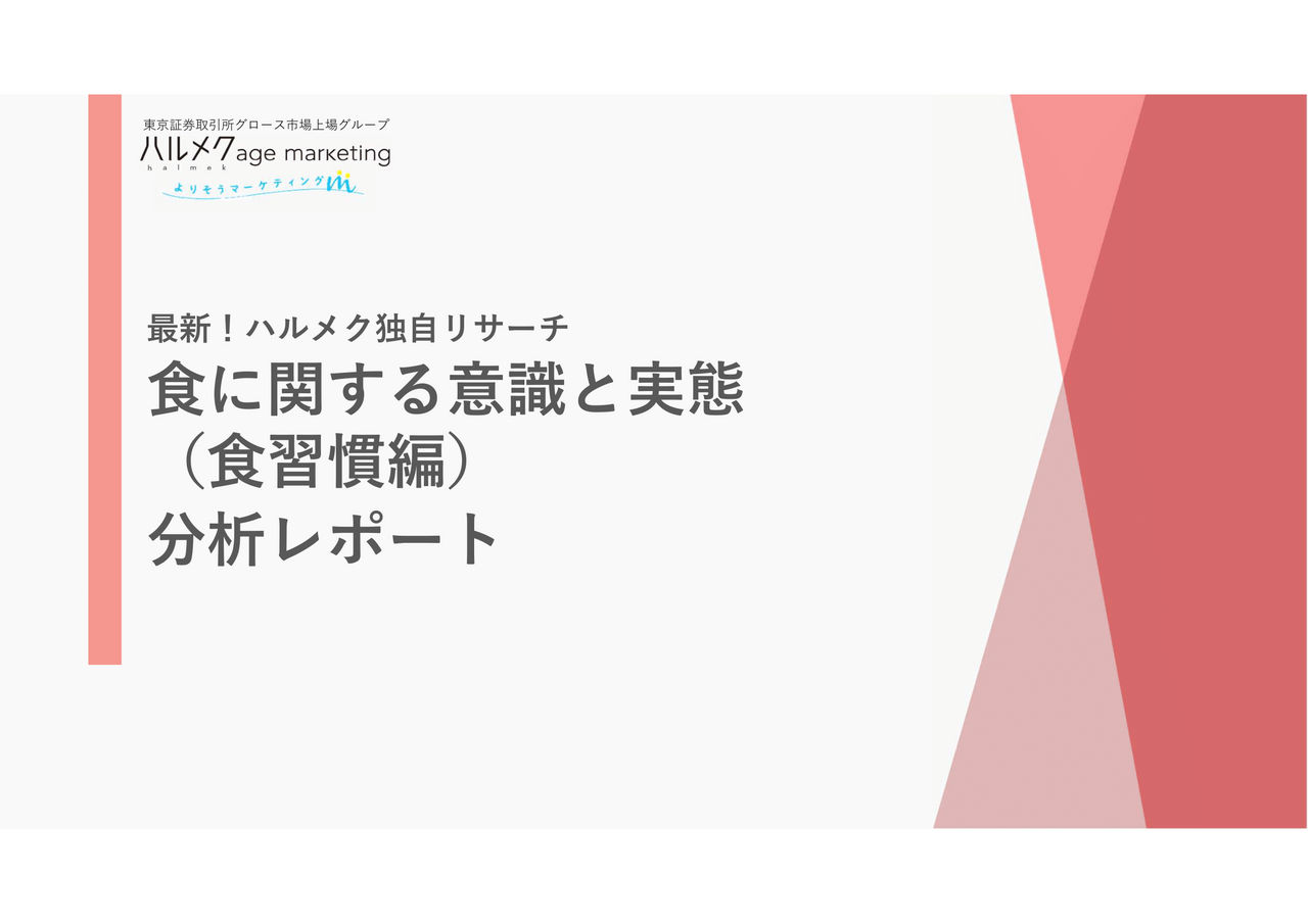 食に関する意識と実態（食習慣編）分析レポート