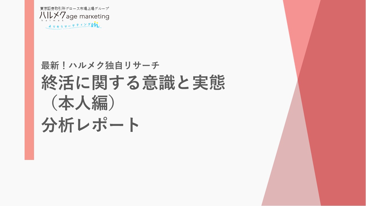 終活に関する意識と実態（本人編）分析レポート