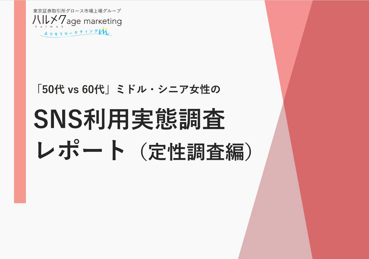 「50代 vs 60代」ミドル・シニア女性の SNS利用実態調査（定性調査編）